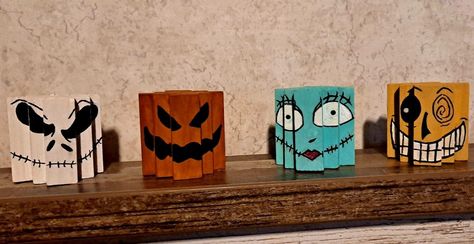 Halloween Jenga Block Crafts, Diy Jenga, Jenga Diy, Jenga Crafts, Jenga Blocks, Tumbling Blocks, Diy Blocks, Diy Disney, Block Craft