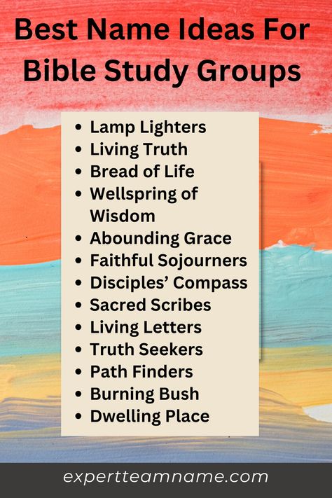 Gathering together to delve into the depths of God’s Word is a time-honored tradition that has brought countless communities closer to their faith. Whether you’re starting a new Bible study group or rebranding an existing one, selecting the perfect name is a crucial first step that can shape your group’s identity, purpose, and ability to resonate with potential members. Class Names Ideas, Book Club Names, Abrahamic Covenant, Bible Study Fellowship, Royal Priesthood, 20 November, Meaningful Names, New Bible, Truth Seeker