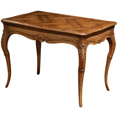 Carved Side Table, Two Armchairs, Oak Side Table, Parquetry, Carved Shell, Acanthus Leaf, A Living Room, Wooden Tables, End Table