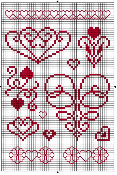 Gallery.ru / Фото #45 - 167 Hearts - joobee Cross Stitch Skull, Unique Cross Stitch, Cross Stitch Tutorial, Custom Cross, Cross Stitch Supplies, Cross Stitch Heart, Cross Stitch Cards, Vintage Cross Stitches, Diy Cross Stitch