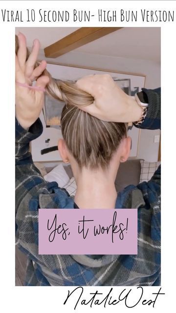 Bun Holder For Hair, Viral Bun Hack, Work Hair Bun, Bun Hacks, Bun High, High Bun Hair, Easy Bun Hairstyles For Long Hair, Grey Hair Care, New Hair Do