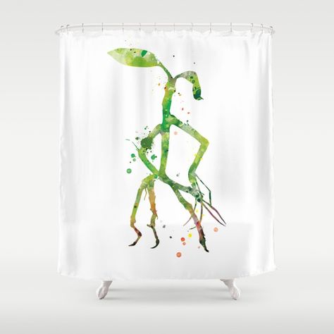 #pickett #bowtruckle #fantasticbeasts #watercolor #showercurtain Bowtruckle Tattoo, Magical Animals, Fantastic Beast, Beast Creature, Unique Throw Pillows, Fantastic Beasts, Designer Shower Curtains, Mini Art, Designer Throw Pillows