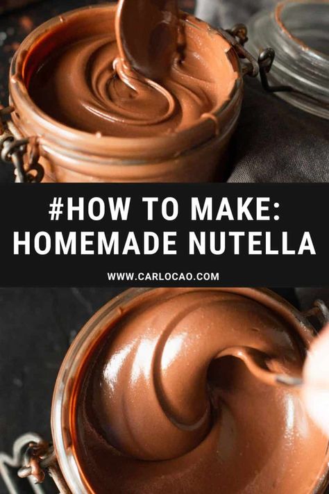 Nutella Vegan, Nutella Recipes Easy, Homemade Nut Butter, Healthy Nutella, 2 Ingredient Recipes, Vegan Nutella, Nutella Desserts, Two Ingredient, Homemade Nutella