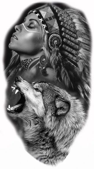 Found on America’s best pics and videos Amir Tattoo, Tattoo Indien, Indian Girl Tattoos, Archer Tattoo, Headdress Art, Indian Tattoo Design, Headdress Tattoo, Catrina Tattoo, American Indian Girl