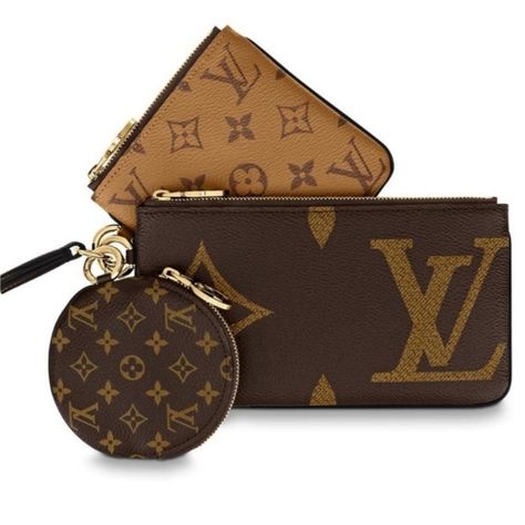 New & Vintage Louis Vuitton Up to 70% Off Retail. Real or Your Money Back. Shipping & Returns Included. BRAND NEW CONDITION. Comes with Box Tag, Dust Bag. The Trio Pouch is combining three different pouches in three variations of LOUIS VUITTON's iconic Monogram canvas. Ideal for essentials, the pouches can be used together or separately, and carried in the hand by the wristlet or attached to a bag or belt. They are secured with gold-tone LV Circle zips. 7.68x 4.53x 1.18 inches (Lengthx H Louis Vuitton Eva Clutch, Louis Vuitton Clutch Bag, Round Coin Purse, Louis Vuitton Store, Louis Vuitton Clutch, Cute Wallets, Louis Vuitton Purse, Louis Vuitton Pochette, Handbag Outlet