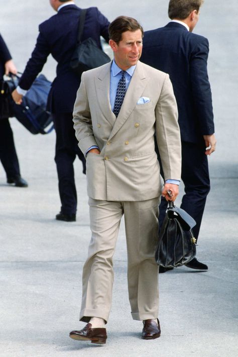 7 Men Who Will Renew Your Faith in Tan Suits -- The Cut London Mens Fashion, Pitti Uomo Street Style, Dominic West, Prinz Charles, A Man In A Suit, Man In A Suit, Tan Suit, Prince Charles And Camilla, Royal Family England