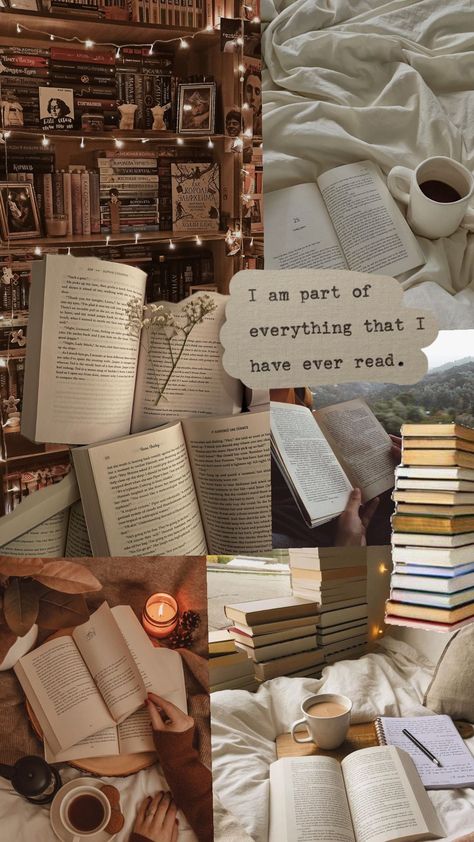 Bookish Mood Board, Aesthetic Book Iphone Wallpaper, Cozy Fall Book Aesthetic, Fall Book Wallpaper Aesthetic, Book Shelf Wallpaper Aesthetic, Aesthetic Book Images, Cozy Reader Aesthetic, Brown Book Wallpaper, Annelise Aesthetic