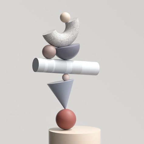 Abstract 3d Shapes, 4d Shapes, Balance Sculpture, Composition Of Geometric Shapes, Balance Concept, 3d Composition, Sculpture Geometric, Geometric Furniture, Geometric Shapes Art