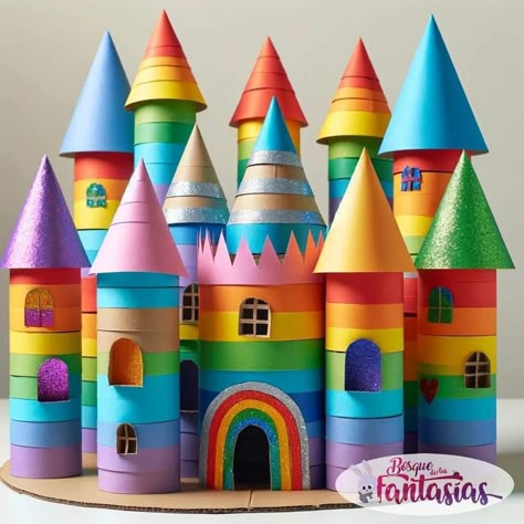 Castle School Project, Castle Crafts For Kids, Paper Castle, Art Craft Ideas, Castle Crafts, Craft Ideas Paper, Castle Project, Toilet Roll Craft, Kids Worksheets