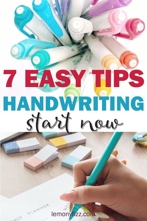 If your penmanship leaves something to be desired, learn how to improve handwriting with these 7 easy and effective tips. How To Improve Handwriting Tips, To Improve Handwriting, Cute Handwriting Fonts, Best Writing Pen, Cool Handwriting Fonts, Cute Handwriting, Fonts Handwriting Alphabet, Handwriting Logo, Calligraphy Lessons