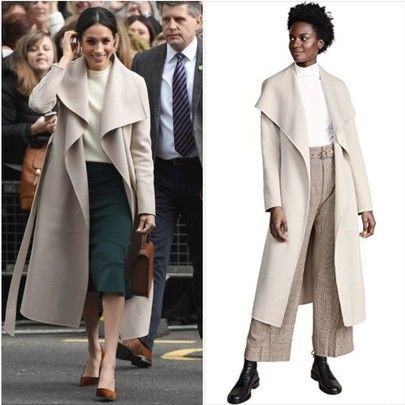 Meghan Markle in Mackage Mai waterfall coat on sale at SSense http://liketk.it/2Sshr #liketkit @liketoknow.it #LTKsalealert Meghan Markle Coat, Meghan Markle Dress, Waterfall Coat, Winter Whites, Meghan Markle Style, Belfast Northern Ireland, Harry Meghan, Cream Jacket, Water Fall