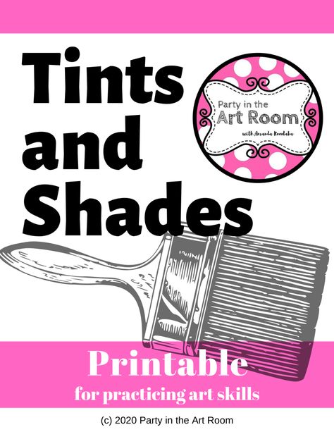 Teaching color theory to kids can be a fun challenge. Here’s a quick tutorial for mixing tints and shades to show value with paint. Don’t forget to download the freebie printable for teachers. This mini-lesson for kids is perfect for getting color theory started with your students. - Free Color Theory Printable (Teach Tints & Shades) Tints And Shades Art Lesson, Teaching Color Theory, Art Games For Kids, Homeschool Art Curriculum, Homeschool Art Projects, Adaptive Art, Tints And Shades, Easy Art Lessons, Elementary Worksheets