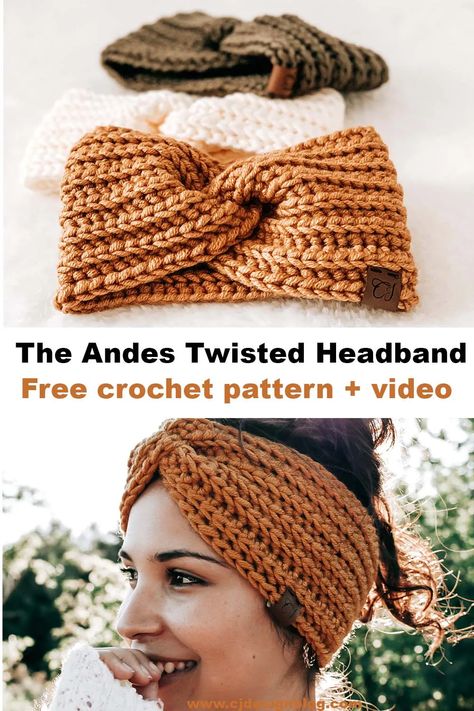 Crochet Ear Warmer Free Pattern, Crochet Headband Tutorial, Crochet Ear Warmer Pattern, Crochet Headband Free, Easy Crochet Headbands, Crochet Hairband, Bandeau Au Crochet, Crochet Headband Pattern Free, Crochet Headbands