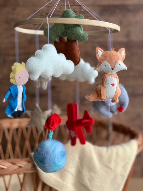 The Little Prince Nursery, Le Petit Prince Nursery, Little Prince Nursery, Cot Nursery, Prince Nursery, Flamingo Nursery Decor, Bear Mobile, Diy Baby Mobile, Nursery Toys