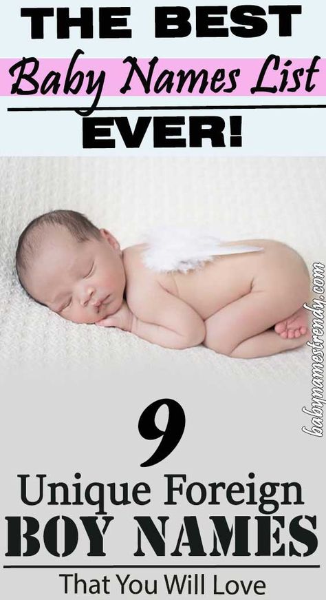 Are you looking for unique, uncommon, or rare baby names? This list of 9 Unique Foreign Baby Boy Names That You Will Love With Meanings is full of modern baby names, some that are unisex and classic too! #babynames #newborn #newbaby #baby #newmom #mom #pregnancy #babyboy #babynamestrendy Baby Names Unique Uncommon, Foreign Names, Christian Baby Girl Names, Baby Boy Middle Names, Love Names, Romantic Girl Names, Southern Baby Names, Modern Baby Names