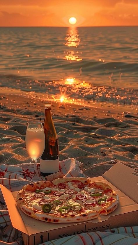 Wine At The Beach, Wine On The Beach, Pizza On The Beach, Miami Bar, Pizza And Wine, Beach Romance, Beach Photo Session, Beach Fire, Sunset At The Beach