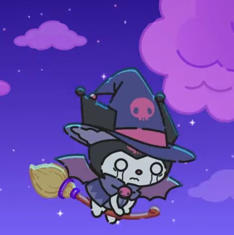 Kuromi Pics, Kuromi Costume, Rorojump Icon, Graduation Cap Drawing, Kuromi Halloween, Spotify Pfp, Hello Kitty Halloween Wallpaper, Cap Drawing, Halloween Pumpkins Painted