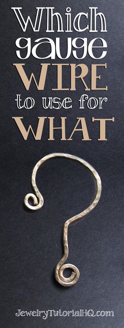 ❥ Which Wire Gauge for What? Choosing the right size wire is an important part of successful wire jewelry designs. This article covers the best uses for which wire sizes to help you choose the right wire for your jewelry projecs. http://jewelrytutorialhq.com/all-about-jewelry-wire-which-gauge-wire-to-use-for-what Bijoux Fil Aluminium, Wire Gauge, Tim Walker, Jewerly Making, Wire Jewelry Designs, Jewelry Tips, Jewelry Techniques, Jewelry Making Ideas, Wire Weaving