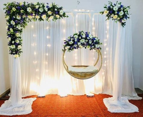 Cradle Design Ideas, Cradling Ceremony Decoration, Namakarnam Decoration, Cradle Cermony Decor, Simple Decoration For Naming Ceremony, Indian Cradle Ceremony Decoration, Cradle Cermony Decoration, Indian Naming Ceremony Decoration Ideas, Namkarna Decoration Ideas