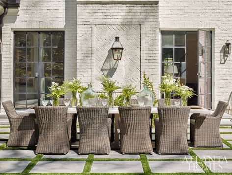 Backyard Entertaining Space, Backyard Entertaining, Outside Patio, Atlanta Homes, Patio Interior, Wicker Chairs, Sarasota Florida, Outdoor Dining Area, Outdoor Rooms