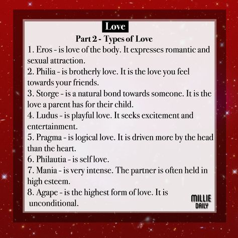 Types of love 6 Types Of Love, 4 Types Of Love, Different Types Of Love, Relationship Journal, Different Kinds Of Love, Types Of Kisses, Types Of Love, Power Quotes, Types Of Relationships