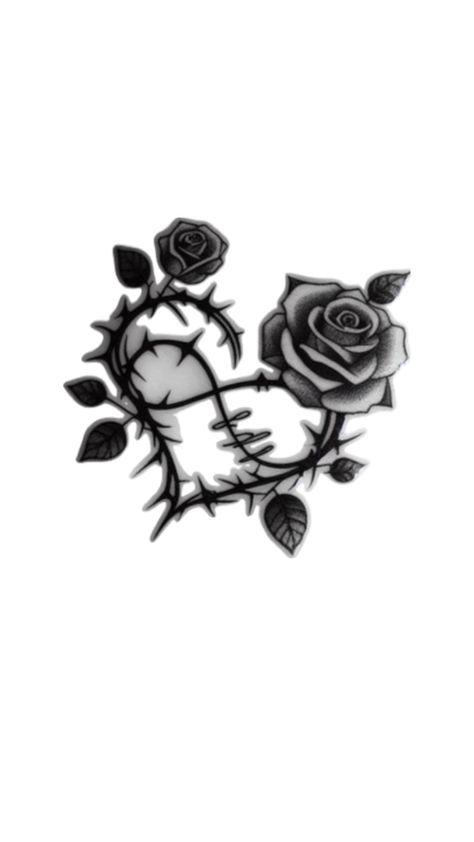 Black Widow Rose Tattoo, Roses Tattoo Stencil Design, Barbwire Heart Tattoo Design, Every Rose Has Its Thorn Tattoo, Blacked Out Rose Tattoo, Rose And Heart Tattoo, 3x3 Tattoos, Rose Butterfly Tattoo, Rose Heart Tattoo