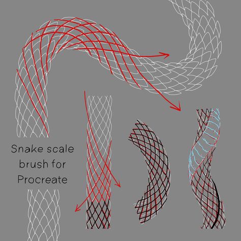 Snake Sketch Tutorial, How To Draw Snake Scales Step By Step, Snake How To Draw, How To Draw Scales Snake, How To Draw Snake Skin, Snake Texture Drawing, Snake Head Anatomy, Snake Study Drawing, How To Paint Snake Scales