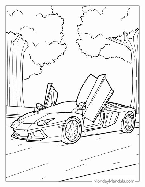 Lamborghini Coloring Pages, 2024 Cars, Carros Hot Wheels, Alphabet Animals, Cars Coloring, Laminating Paper, Festa Hot Wheels, Farm Animal Coloring Pages, Cartoon Coloring