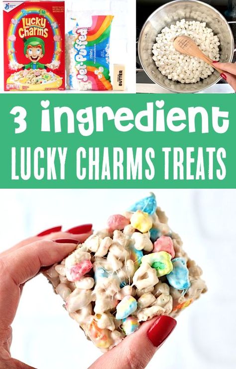 Lucky Charms Rice Crispy Treats Lucky Charms Rice Crispy Treats, Lucky Charms Cereal Bars, Marshmallow Treats Recipe, Lucky Charms Treats, Rice Crispy Treats Recipe, Lucky Charms Marshmallows, Lucky Charms Cereal, Magically Delicious, Krispie Treats Recipe