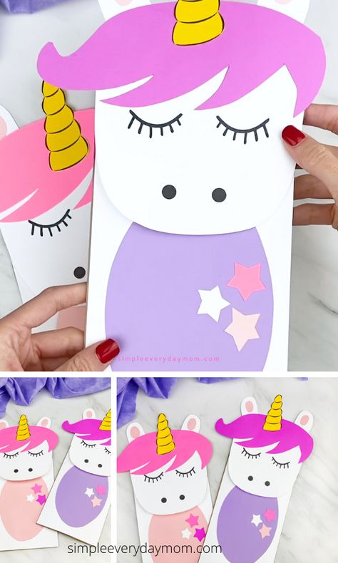 Little girls will love creating their own brown paper bag unicorn craft! It's easy and comes with a free printable template. Download and make with kindergarten and elementary children.  #simpleeverydaymom #unicorns #unicorncrafts #kidscrafts #paperbagcrafts Unicorn Puppet Craft, Paper Bag Unicorn, Unicorn Paper Bag, Unicorn Puppet, Paper Bag Puppet Craft, Unicorn Crafts For Kids, Kindergarten Craft Activities, Bag Puppet, Puppet Craft