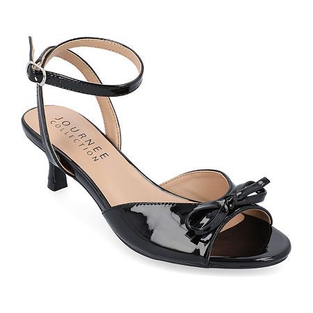 The Jennifer kitten heels from Journee Collection will be the perfect finishing touch to your outfit with their bow detail. Made with patent vegan leather, buckled ankle strap, and an open round toe, this design will give you all the style you need to leave your house with a boost of confidence. Continuing to keep your feet happy, their padded footbed will leave your feet on top of the world with how comfortable they will feel.Closure Type: BuckleShoe Heel Height: 2 InchesUpper/Outer Base Materi Jennifer Dress, On Top Of The World, Open Toed Heels, Kitten Heel Pumps, Buckle Shoes, Round Toe Heels, Top Of The World, Journee Collection, Leather Buckle