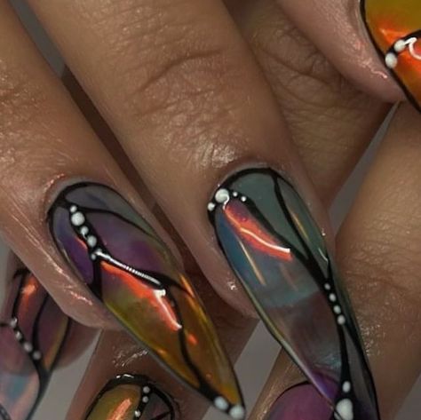 Faness on Instagram: "Faerie Monarch 🦋 Artist @smoooooothbrain" Monarch Nails, Monarch Butterfly Nails, Purple Monarch Butterfly, Butterfly Nails, Nails Purple, Butterfly Nail, Monarch Butterfly, Nail Designs, Nail Art