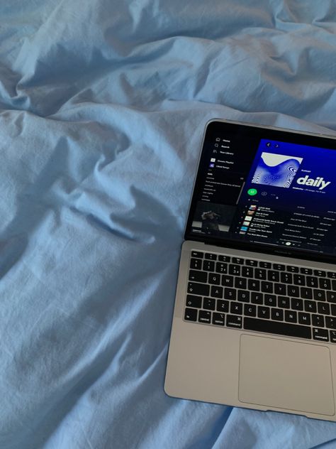 #blue #spotify #macbook #aesthetic #chillmusic Blue Laptop Aesthetic, Blue Spotify, Macbook Aesthetic, Food Captions, New Laptops, Iphone App, Iphone Apps, Book Aesthetic, Macbook