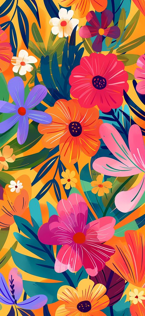 Cool Girly Wallpapers Backgrounds, Floral Pattern Wallpaper Iphone, Floral Hd Wallpaper, Bright Color Wallpaper, Iphone Wallpaper Girly Lockscreen, Floral Background Hd, Bright Floral Wallpaper, Bright Color Art, Wallpaper Ipad Aesthetic