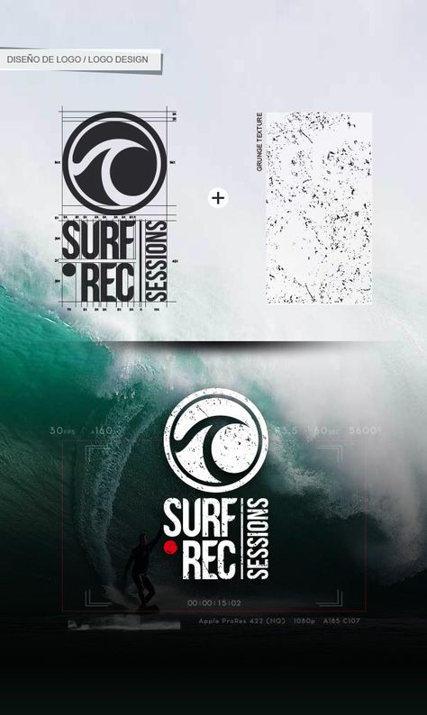 Surf Rec Sessions on Behance Fitness Logo Design Ideas, Vertical Logo Design, Rectangle Logo Design, Surf Logo Design, Behance Logo, Vertical Logo, Surf Logo, Wave Logo, Logo Desing