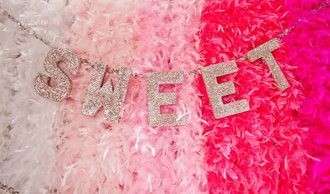 a feather boa backdrop (photo by mark brooke!) Feather Backdrop, Diva Party, Table Birthday, Tutu Party, Sweets Candy, Standing Ovation, Glam Party, Color Palette Pink, Candy Table