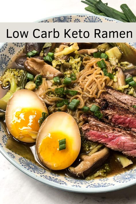 Low Carb Ramen Recipe, Keto Ramen, Creative Egg Recipes, Low Carb Comfort Food, Keto Noodles, Keto Soups, Hearty Vegetable Soup, Keto Healthy, Ramen Recipe