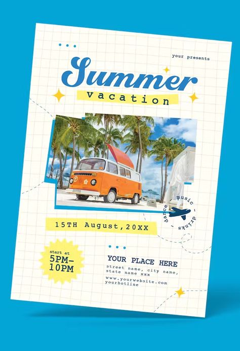 Summer Fashion Poster Design, Promotional Design Poster, Vacation Graphic Design, Summer Promotion Design, Summer Event Poster, Summer Design Poster, Graphic Design Flyer Layout, Vacation Poster Design, Summer Design Graphic