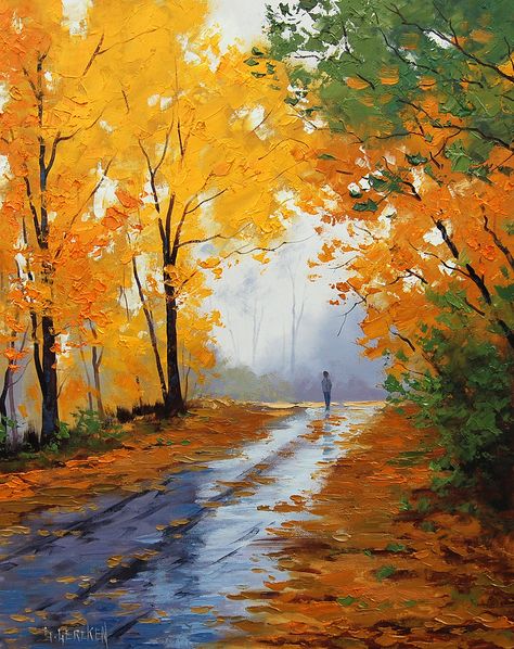 Autumn road | Original Oil Painting from my Autumn Series ww… | Flickr Graham Gercken, Australian Painters, Impressionist Landscape, Autumn Morning, Outdoor Paint, 수채화 그림, Autumn Scenery, Autumn Painting, Autumn Landscape