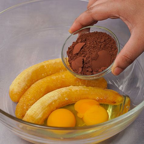 Cocoa Powder Recipes, Banana And Egg, Banana Powder, Egg Cake, Chocolate Powder, Powder Recipe, Banana Recipes, Banana Cake, Chocolate Banana