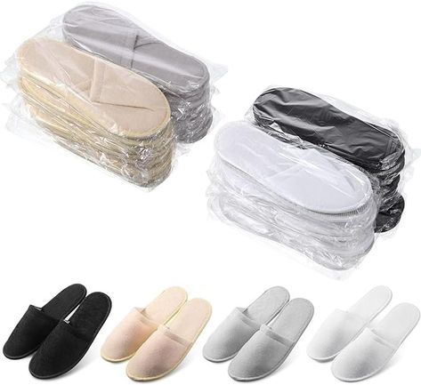 Amazon.com : Geyoga 24 Pairs Disposable Slippers for Guests Bulk House Slippers Spa Slippers for Family Guests Hotels Home Wedding Party(White, Light Gray, Black, Khaki) : Beauty & Personal Care Hotel Slippers, Spa Slippers, Wedding Slippers, Indoor Slippers, Wedding Party Supplies, Travel Wedding, House Slippers, Wedding Supplies, Home Wedding