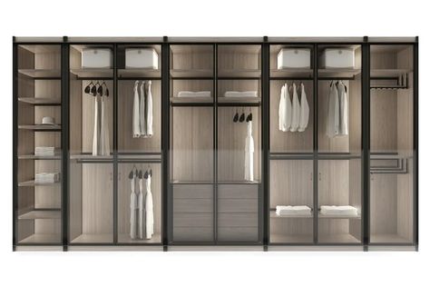 Walk-in Wardrobes | Archiproducts Wardrobe Internal Design, Wardrobe Shutter Design, Walking Wardrobe, Modern Closet Designs, Glass Closet, Dressing Room Closet, Walking Closet, Wardrobe Door Designs, Luxury Closets Design