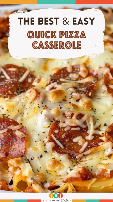 This Quick Pizza Casserole combines all the best pizza flavors—melty mozzarella, pepperoni, Italian sausage, and marinara sauce—into a comforting pasta bake. Perfect for busy weeknights or a cozy family meal, this dish is easy to make and a guaranteed crowd-pleaser. Try it tonight and watch it disappear! Pizza Hotdish Casseroles, Pizza Bake Casserole, Pizza Hotdish, Pizza Casserole Crockpot, Gluten Free Pizza Casserole, Pepperoni Casserole, Easy Pizza Casserole, Pepperoni Pizza Casserole Recipe, Best Spaghetti Recipe