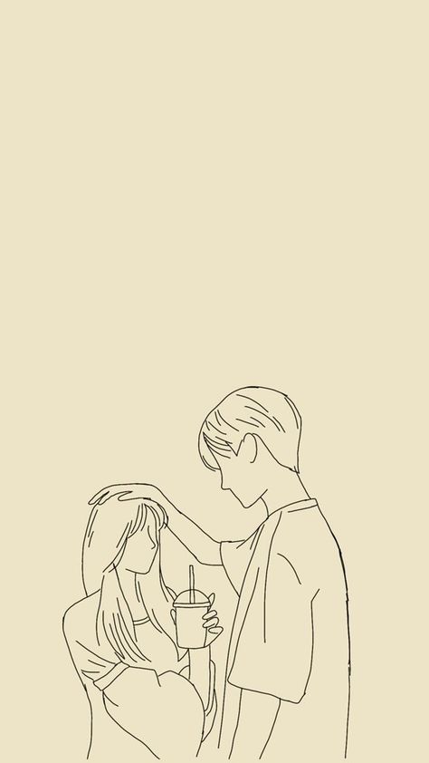 Cute Black Couple Drawing, Couple Line Art Drawings, Black And White Cartoon Drawings, Couples Drawing Sketch, Cute Couple Drawings Aesthetic Sketch, Couple Drawing Wallpaper, Couple Wallpaper Drawing, Black Drawings Simple, Drawing Couple Aesthetic