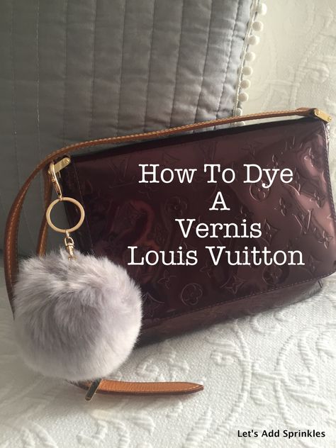 Dyed Louis Vuitton Vernis bag, Patent leather Leather Dye Diy, Louie Bag, Upcycled Handbag, Diy Dye, Lv Purse, Louis Vuitton Vernis, Leather Dye, Louis Vuitton Purse, Cheap Bags