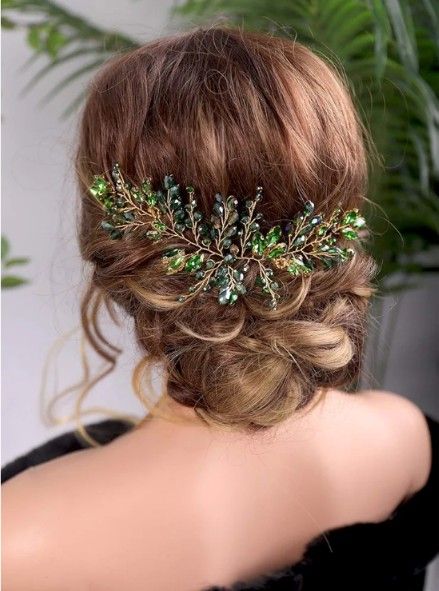 Hair Accessories Green, Hair Accessories Red, Crystal Hair Vine, Boho Handmade, Bride Hair, Bride Hair Accessories, Gold Headband, Bridal Hair Vine, Floral Headpiece