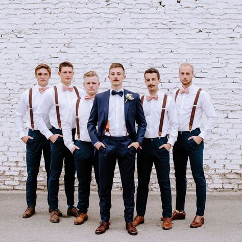 Groom Bowtie And Suspenders, Groom Bowtie Groomsmen Tie, Groomsmen Bow Ties, Groomsmen Suspenders And Bowties, Groomsmen With Suspenders, Bow Tie Wedding Groomsmen, Wedding Groom Suspenders, Bow Tie And Suspenders Wedding, Bowtie Groomsmen