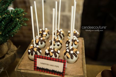 Happy Camper Dessert Table, Camp Theme Cake Pops, Lumberjack Dessert Table, Lumberjack Cake Pops, Camping Theme Dessert Table, Camping Theme Cake Pops, One Happy Camper Cake Pops, Woodland Theme Cake Pops, Camping Cake Pops