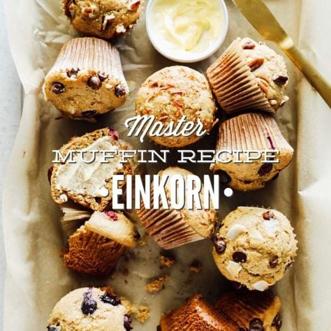 Einkorn Muffins, Dairy Free Muffins, Mini Chocolate Chip Muffins, Fodmap Friendly Recipes, Einkorn Recipes, Peach Muffins, Vanilla Muffins, Applesauce Muffins, Healthy Blueberry Muffins