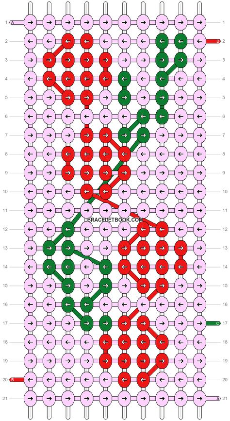 Alpha pattern #37541 variation #58644 | BraceletBook Alfa Pattern, Pola Macrame, Diy Friendship Bracelets Tutorial, Fruit Candy, Macrame Bracelet Patterns, Bff Bracelets, Diy Bracelets Tutorials, Friendship Bracelets Tutorial, Friendship Bracelets Designs